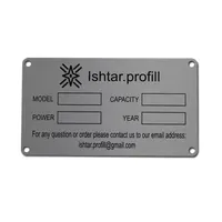 Placa de nombre personalizada al por mayor, placa de logotipo de metal, placa de identificación de aluminio, generador de código de barras, etiqueta de metal para equipos