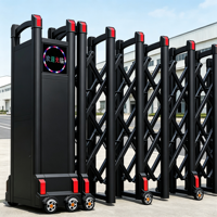 Portail de sécurité télescopique électrique rétractable automatique en alliage d'aluminium robuste à commande à distance pour campus, villa, usine