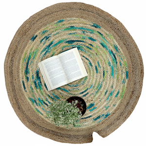 เสื่อปอกระเจาทรงกลมถักด้วยมือเสื่อปูพื้นกันลื่นและซักได้สำหรับบ้านโรงแรมวิลล่าใช้พรมปูพื้น - Product Image 1