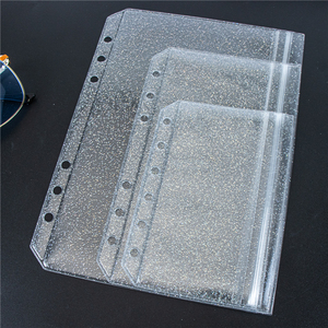 A5 A6 A7 <strong>Binder</strong> Pocket Flat Sealing Double Pockets <strong>Cash</strong> <strong>Stuffing</strong> Envelopes Clear Glitter PVC Zip Pouch for 6 Ring <strong>Binder</strong> Planner - Product Image 5