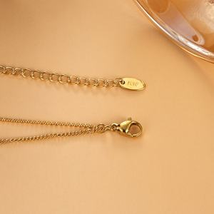 Collares de Joyería Fina con Textura Metálica Chapados en Oro de 18k, Collares con Colgante de Acero Inoxidable a la Moda para Mujeres/Hombres - Product Image 6