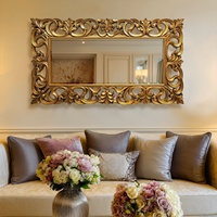 Grand miroir mural baroque doré sculpté, orné, pour salon, décoration intérieure, vente en gros