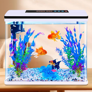 Acquario acquario in vetro Betta acquario acquario piccolo serbatoio di pesce medio più grande - Product Image 6