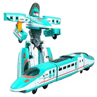 Mobil Mecha Transformasi Tiga-dalam-Satu, Mainan Kereta Transformasi Manual, Mainan Mobil Anak, Mainan Kereta Dua Arah, Robot