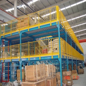 Heavy Duty <strong>Steel</strong> <strong>Shelving</strong> Supported Mezzanine Rack Multi-Level Storage Platform with Metallic <strong>Shelves</strong> - Product Image 2