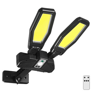 Lámpara solar de pared para exteriores con doble cabezal LED de 12V, impermeable, con sensor de movimiento para jardín, garaje, patio. - Product Image 5