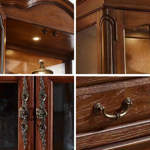 Mueble <span class=keywords><strong>de</strong></span> Madera Estilo Americano para Vino, Vitrina con Puerta <span class=keywords><strong>de</strong></span> Cristal, Hecho a <span class=keywords><strong>Mano</strong></span>, Mueble Sólido para Sala <span class=keywords><strong>de</strong></span> Estar, Venta al Por Mayor <span class=keywords><strong>de</strong></span> Fábrica - Product Image 3
