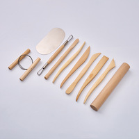 Xin Bowen – Kit de 10 outils de sculpture en argile, ensemble de gravure pour poterie, outils de modelage en céramique à manche en bois pour argile polymère, bricolage artistique et artisanat