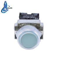 Interruptor de botón pulsador de encendido LAY5-BP31 IP65 10A 220V momentáneo con reinicio automático, cabezal redondo plano pequeño de 22mm y cubierta protectora