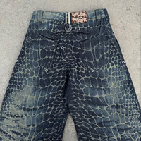Jeans cargo amples en denim délavé à l'acide, style streetwear vintage pour hommes, de haute qualité, personnalisables OEM