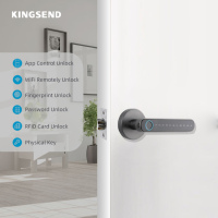 Kunci Pintu Pintar Sidik Jari Tanpa Kunci untuk Rumah dan Kantor, Pintu dari Paduan Aluminium dengan Opsi Penyimpanan Data Cloud Smart LocK
