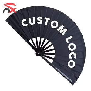 Ventaglio Pieghevole <span class=keywords><strong>Nero</strong></span> Personalizzato con Logo Stampato in Plastica, Servizio di Produzione di Qualità, Ideale come Regalo Promozionale - Product Image 2