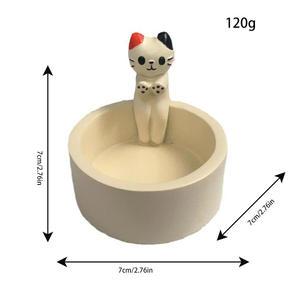 Portavelas de Resina Epoxi con Diseño de Gatito de Dibujos Animados, Adorno Religioso Ecológico para el Hogar - Product Image 2