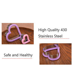 Usine chinoise de 20 ans, moule à biscuits en acier inoxydable, <span class=keywords><strong>emporte</strong></span>-pièces en forme de cœur en métal avec bord en silicone - Product Image 5