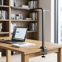 Lampe de bureau LED sans pince de fixation, bras flexible réglable, commande tactile, pour la maison et le bureau