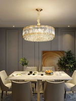 Lustres contemporains luxueux en cristal, couleur argent et or moderne, pour table à manger, lampe suspendue blanc chaud 3000k