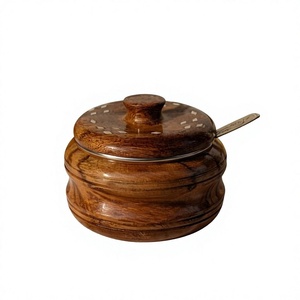 Recipiente de Madera para Almacenamiento de Alimentos con Tapa Hermética para Granos de Café, Té y Azúcar, Logotipo Personalizado, 250 ml, Clásico, Ecológico, Reutilizable, Fabricante de Artículos de Cocina - Product Image 5
