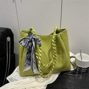 Fashion Double Handle Women's Shoulder <b>Bag</b> New <b>Zipper</b> Closed <b>Nylon</b> Lining Mini Fashion <b>Tote</b> <b>Bag</b> - Product Image 1