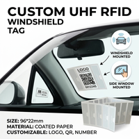 Étiquette adhésive UHF RFID passive longue portée pour pare-brise de voiture, pour le suivi des actifs en entrepôt et les péages