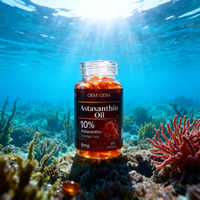 Gélules d'huile d'astaxanthine d'algues naturelles, complément antioxydant, vente en gros, fabrication OEM personnalisée, fabricant de compléments en vrac sous marque privée