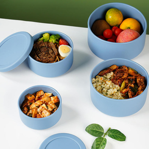 Boîtes à lunch de grande capacité, écologiques, de style nordique, sans BPA, étanches, micro-ondables, en silicone de qualité alimentaire, portables - Product Image 4