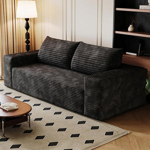 Canapé sectionnel carré convertible moderne de haute qualité, design en velours moelleux, compressé sous vide, ensemble de meubles pour salon - Product Image 1