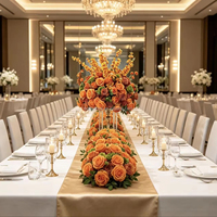 Bola de Flores de Rosa de Seda Personalizada de 30 cm - 80 cm, Bola de Rosas Naranja para Decoración de Centro de Mesa de Boda