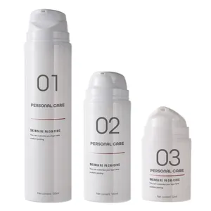 Schlussverkauf Gesichtscreme Hautpflege Verpackung Kosmetik zuckerguss-Flaschen 50 ml 100 ml weiße luftlose Flasche für Lotion Creme Serum