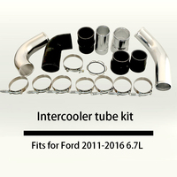 Pièces de moteur en aluminium réaménagées Kit de tube de refroidisseur intermédiaire pinces convient pour Ford 2011-2016 Kit de tuyauterie de refroidisseur intermédiaire 6.7L