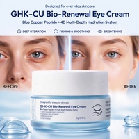 Crème Contour des Yeux Anti-Rides, Anti-Cernes, Anti-Poches et Anti-Rides Fines à la Céramide, GHK-Cu, Peptide de Cuivre Bleu et Acide Hyaluronique