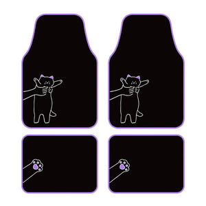 Ensemble de tapis de sol de voiture universels pour chat, 4 pièces, avec protège-talons, adaptés aux berlines, aux SUV, aux camions, aux fourgonnettes, protège l'intérieur de la voiture - Product Image 1