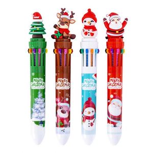 Christmas Ten-color <b>Refill</b> Plastic Ballpoint <b>Pen</b> Cute Gel <b>Pens</b> Cartoon Reindeer and Santa Claus Pattern As Gifts for Students - Product Image 4