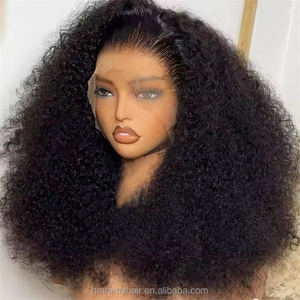 Perruque courte afro bouclée crépue pour femmes noires, cheveux Remy birmans à cuticules alignées, sans colle, fabriquée à la machine, couleur noire - Product Image 5