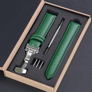 Correa de Reloj de Cuero Genuino para Samsung Galaxy Watch <span class=keywords><strong>Pro</strong></span> Gear, Hebilla de Mariposa Plegable para Huawei <span class=keywords><strong>GT</strong></span>, <span class=keywords><strong>Amazfit</strong></span>, 18, 20 y 22mm - Product Image 3
