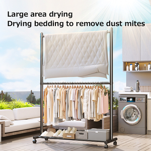 Appendiabiti Moderno a Doppio Strato in Metallo, Stendibiancheria e Portascarpe per Soggiorno e Camera da Letto - Product Image 5