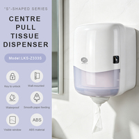 Distributeur mural de papier toilette et de serviettes à dévidage central, en plastique ABS, pour rouleaux jumbo, de luxe, moderne, usage commercial