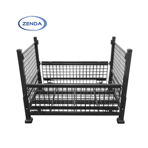 절묘한 솜씨 무거운 의무 창고 스택 접이식 스틸 상자 케이지 스틸 팔레트 - Product Image 3