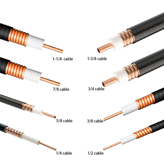 1/2 3/4 1/4 3/8 7/8 Coaxial Cable Corrugated 50ohm Andrew Heliax Telecom Feeder Cable RF Feeder Cable