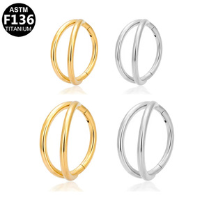Anelli per il Naso in Titanio ASTM-F 136 Getta, 18G 16G, Anelli per Piercing Septum, Cartilagine, Helix, Tragus, Rook - Product Image 2