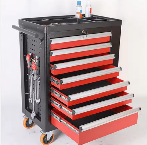 Mechanic Professional Cabinet Cart With 7 Drawers Steel Tool Trolley for Automobile Repair Workshop Garage Multi-functional