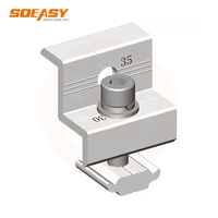 SOEASY Kit de fixation d'extrémité de panneau solaire en aluminium 30mm 35mm pour cadre fin, fixation de rail de toit PV, personnalisable