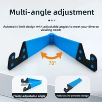 Support pliable en forme de V pour téléphone et tablette, mini support paresseux de bureau portable, réglage multi-angles, en plastique