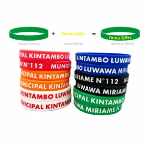 Custom Design Engraved Embossed Printing Silicone Wristband Sports Running Team Name Rubber Bracelet