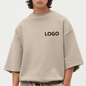 เสื้อยืดโอเวอร์ไซส์ผู้ชายแบบสั่งตัดเย็บพิเศษ เนื้อผ้าหนา คุณภาพสูง ผ้าฝ้าย 100% ทรงไหล่ตก เสื้อยืดเปล่าสีพื้น - Product Image 2