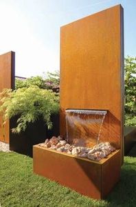 Fontaine d'eau moderne en métal rouillé pour extérieur, en acier Corten, pour jardin - Product Image 6
