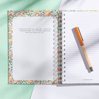 Carnet à spirale personnalisé à motifs floraux, journal ligné à couverture rigide avec nom personnalisé, agenda, cadeau pour femmes, filles, bureau, école