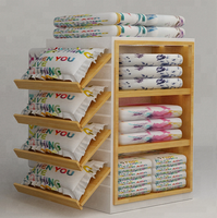 Étagère de présentation en bois pour linge de maison, mobilier de magasin, présentoir pour écharpes, draps, avec rangements pour oreillers et housses de couette