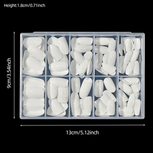 120 <span class=keywords><strong>Uñas</strong></span> Postizas de <span class=keywords><strong>Color</strong></span> Sólido, <span class=keywords><strong>Cortas</strong></span>, Ovaladas, Blancas, <span class=keywords><strong>Uñas</strong></span> Acrílicas de Cobertura Total - Product Image 6