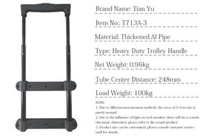 T713A-3 Poignée télescopique robuste pour valise, accessoire de boîte à instruments, tige de traction en alliage d'aluminium épaissi - Product Image 6