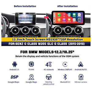 Pantalla Android 14 de 12.3'' con Marco Delgado y 2K, Auto Carplay para Mercedes Benz Clase C V W205 <span class=keywords><strong>W446</strong></span> X253 W470 AMG 2015-2018, GPS Navi - Product Image 2